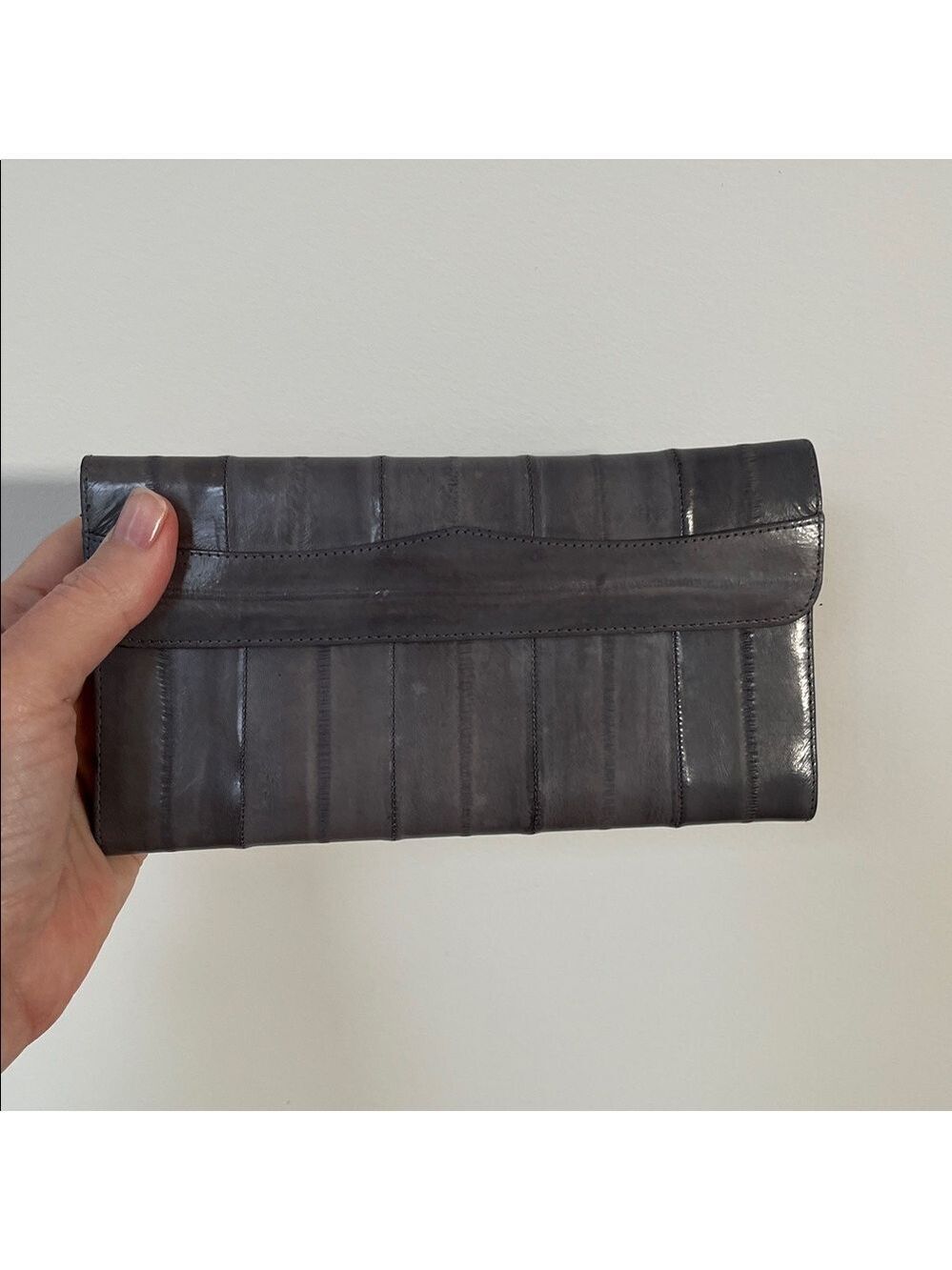 VINTAGE Eelegance Grey Eel Skin Wallet Never Used 80's Classic Timeless Chic